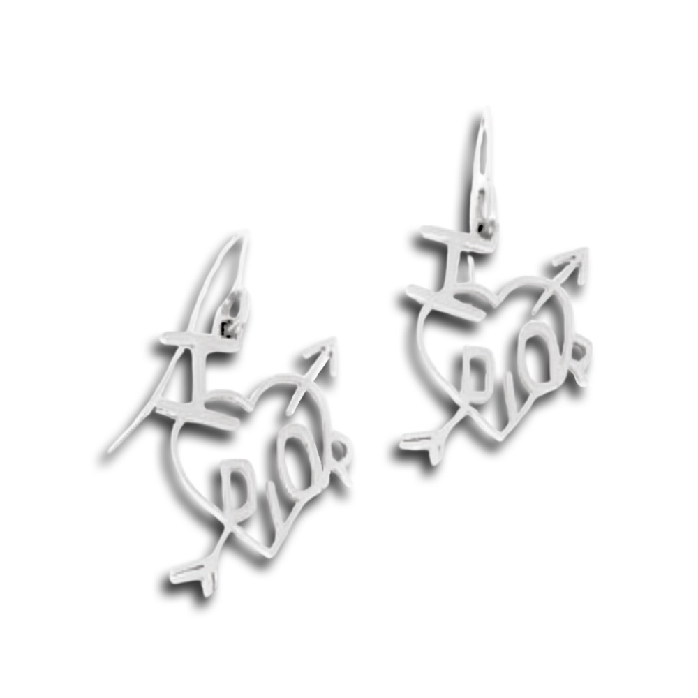 Christian Dior Silver “I Love You” Cupid heart earrings - Picture 4 of 14